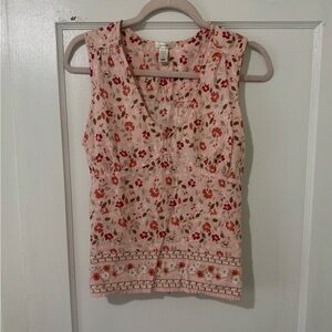 Old Navy Pink Red Fitted Tank Top